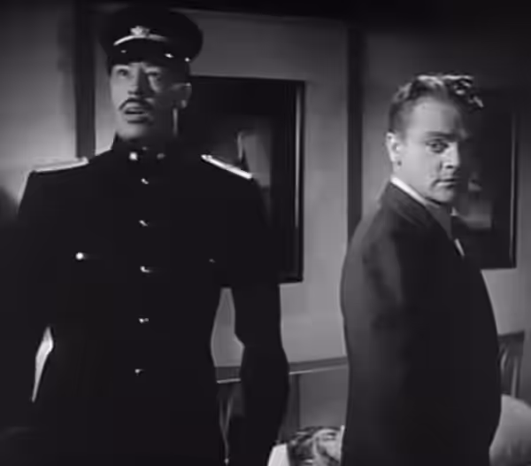 John Halloran (left) &amp; James Cagney in Blood on the Sun - cropped screenshot (1945)
