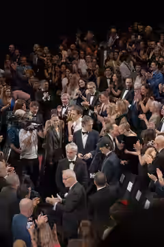 Director László Nemes at the 2026 Cannes Film Festival premiere of Moulin