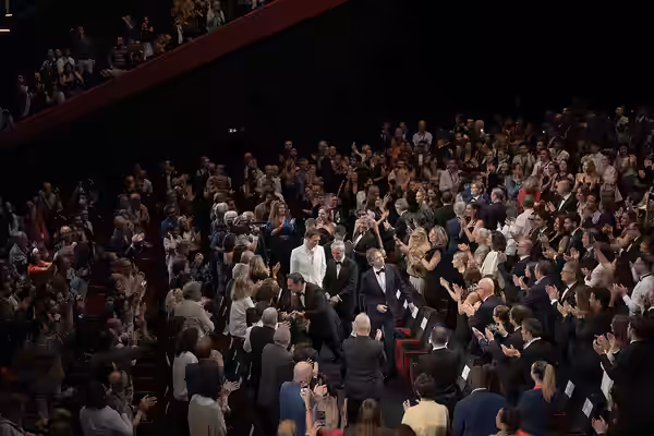 Director László Nemes at the 2026 Cannes Film Festival premiere of Moulin