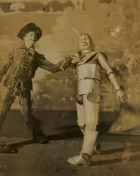 A scene from "The Wizard of Oz," which opened Oct. 16, 1904, at the Grand Opera House, Seattle. Includes David Montgomery (right) and Fred Stone (left). Subject