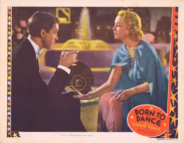 Lobby card for the American musical film en:Born to Dance (1936).
