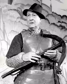 Photo of Arthur Treacher as King Pellinore from the musical Camelot.