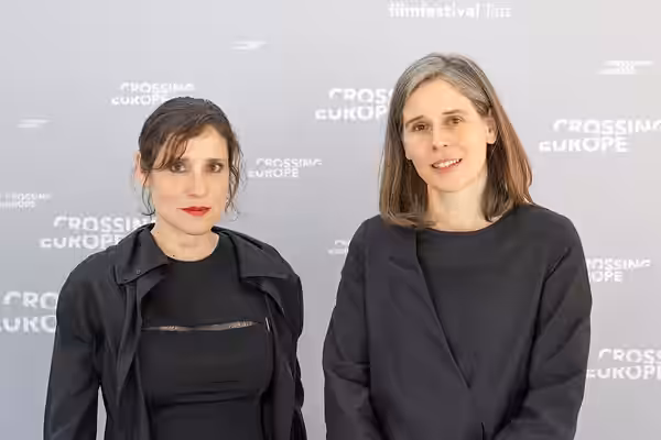 Greek actress Angeliki Papoulia with Antonia Rahofer from Austrian BMKÖS film funding at the Crossing Europe film festival in Linz 2023