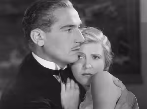Paul Lukas and Ruth Chatterton in a scene from the 1930 film The Right To Love.