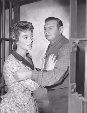 Photo of Nan Grey and Frankie Laine as guest stars on an episode of Rawhide. Grey and Laine were married from 1950 until her death in 1993. Laine, who is primar (1960)