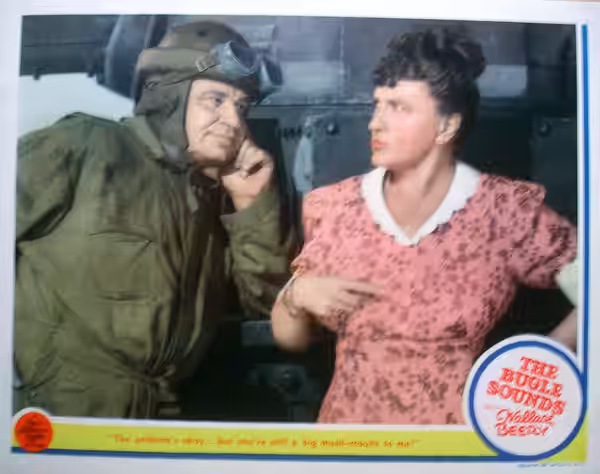 Lobby card for the 1942 film The Bugle Sounds.