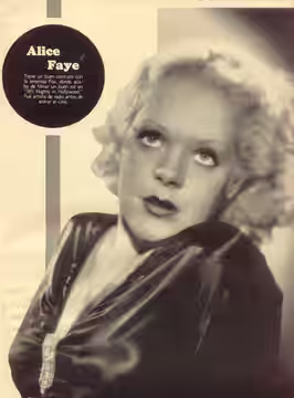Publicity photo of Alice Faye for Argentinean Magazine. (Printed in USA) (1935)