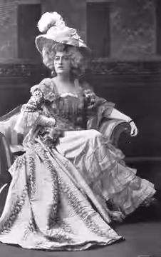 Portrait of Constance Collier (1878–1955) as Lady Sneerwell in The School for Scandal from The Sketch, Vol. XXXII, No. 412, December 19, 1900, page 346