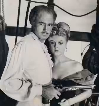 Patric Knowles &amp; Angela Lansbury in Mutiny - publicity still (cropped : see source) (1952)