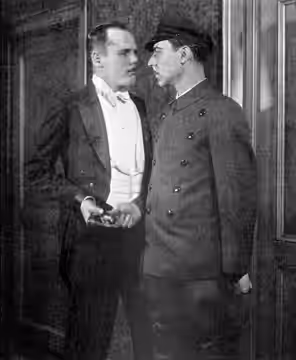 Promotional photograph of Henry Hull and Joseph Calleia in the original Broadway stage production of Grand Hotel Caption reads as follows:The thieves whom the b (1931)