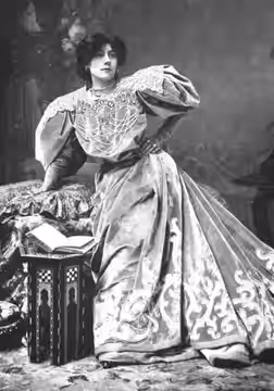 Portrait of Violet Vanbrugh (1867–1942) as Lady Crofton in The Queen's Proctor from The Sketch, Vol. XV, No. 184, August 5, 1896, Supplement, page 5
