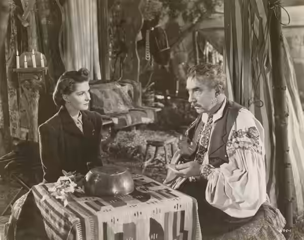 Fay Helm &amp; Bela Lugosi in The Wolf Man - publicity still (cropped) (1941)