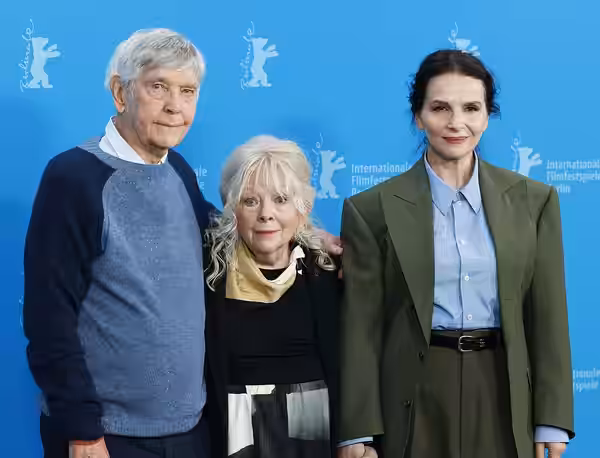 Film Crew of Queen at Sea:Tom Courtenay, Anna Calder-Marshall and Juliette Binoche at Berlinale 2026 in Berlin, Germany