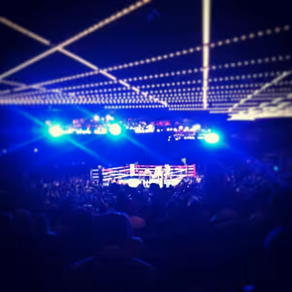 Distant view of Gennady "GGG" Golovkin fighting for his WBA and IBO middleweight titles against Gabriel Rosado at Madison Square Garden in New York, New York, U (2013)