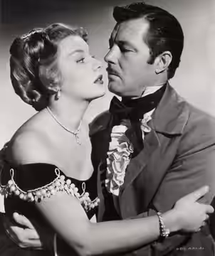 Barbara Payton &amp; James Craig in Drums in the Deep South - publicity still (cropped) (1951)