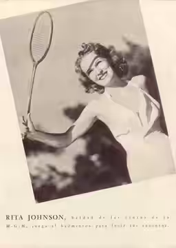 Publicity photo of Rita Johnson for Argentinean Magazine. (Printed in USA) (1939)