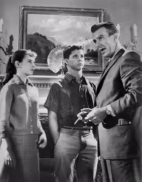 Photo of Carol Sydes aka Cindy Carol, Tony Dow and Hugh Beaumont from Leave It to Beaver. (1960)