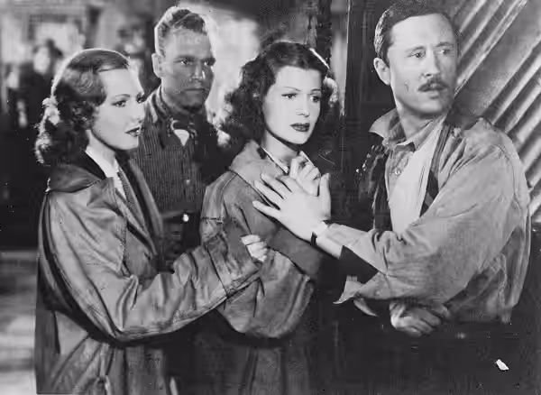 Jean Arthur, Rita Hayworth and Allyn Joslyn in the American film en:Only Angels Have Wings (1939).