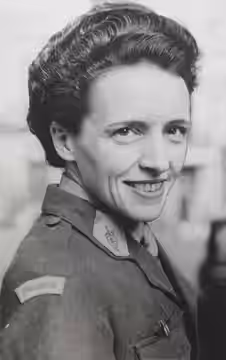 Ève Curie in the uniform of a private of the french volunteer corps