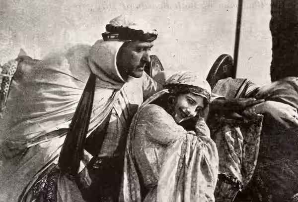 Still from the American drama film One Stolen Night (1923) with Alice Calhoun, on page 296 of the January 6, 1923 Exhibitor's Trade Review.