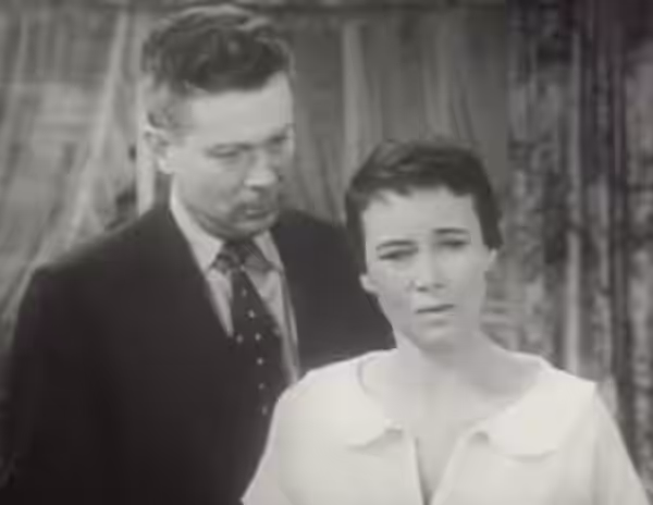 Arthur Franz & Teresa Wright in the TV series Four Star Playhouse, episode Once to Every Woman - cropped screenshot (1956)