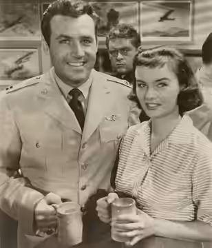 Rex Reason and Audrey Dalton in Thundering Jets (1958) - publicity still (cropped)
