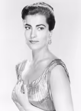 Photo of actress Irene Papas from the television program MGM Parade. There are no copyright marks on the item, which can be seen at the link.