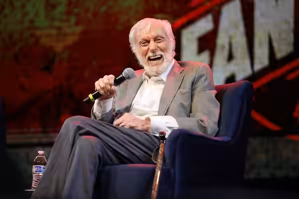 Dick Van Dyke speaking with attendees at the 2024 Phoenix Fan Fusion at the Phoenix Convention Center in Phoenix, Arizona. Please attribute to Gage Skidmore if 