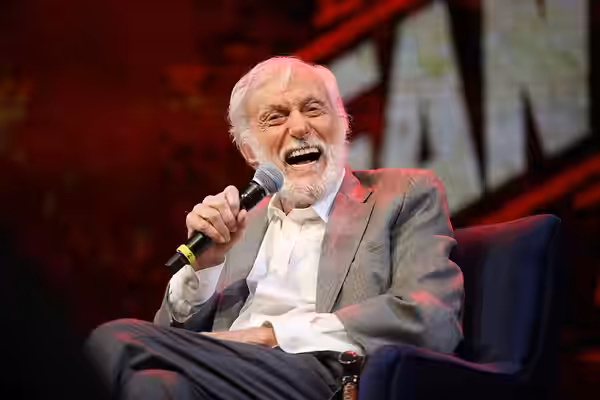 Dick Van Dyke speaking with attendees at the 2024 Phoenix Fan Fusion at the Phoenix Convention Center in Phoenix, Arizona. Please attribute to Gage Skidmore if 