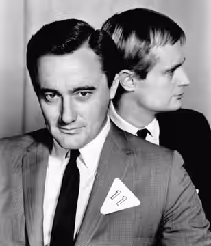 Photo of Robert Vaughn and David McCallum as Napoleon Solo and Illya Kuryakin from the television program The Man from U.N.C.L.E.".