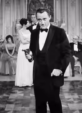 Photo of Robert Vaughn from the premiere episode of The Man from U.N.C.L.E.; this is "The Vulcan Affair". (1964)