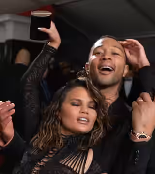 John Legend &amp; Chrissy Teigen at 2017 Grammy Awards Red Carpet