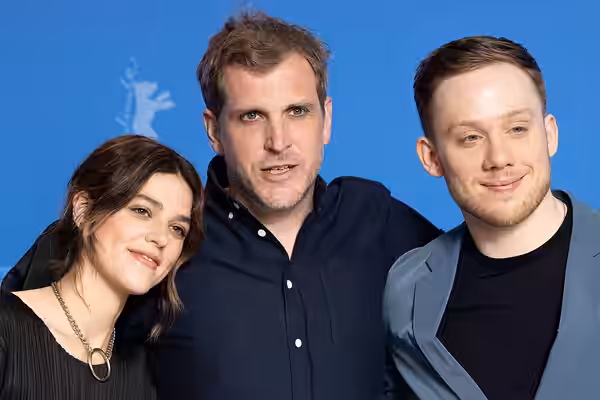 Callie Hernandez, Bastian Günther and Joe Cole (actor) presenting One of these Days at the Berlinale 2020