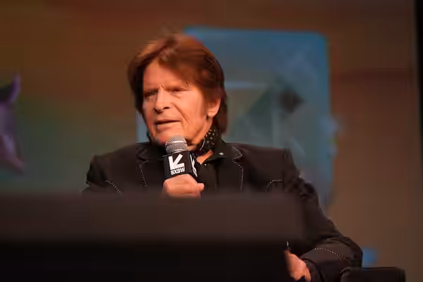 John Fogerty, musician, panel at SXSW 2025 in Austin, Texas. Keynote: John Fogerty and Tom Morello.