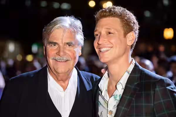Peter Simonischek and en:Daniel Donskoy on the red carpet of the Hessian Film and Cinema Prize 2019 in the Alte Oper Frankfurt.