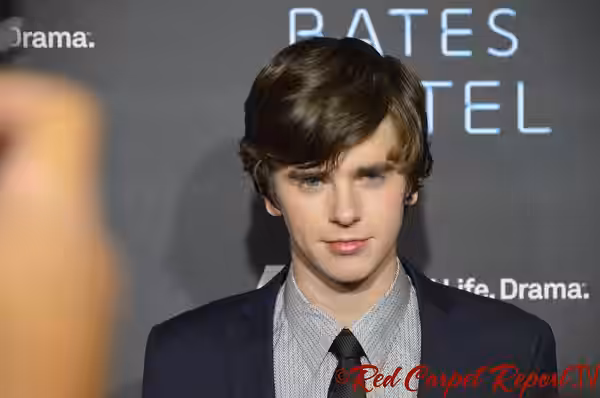 Actor Freddie Highmore at the premiere party for A&E Network's New Scripted Series BATES MOTEL. (2013)