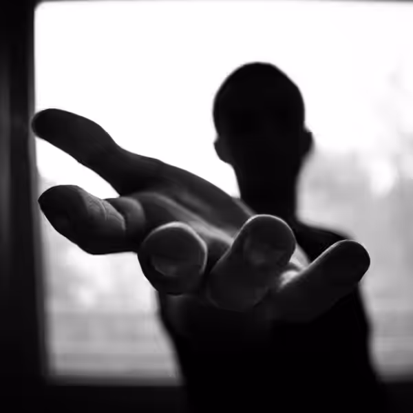"Man's Hand in Shallow Focus and Grayscale Photography". In 2023 this cropped version of the image was used for an independent music album. (2016)