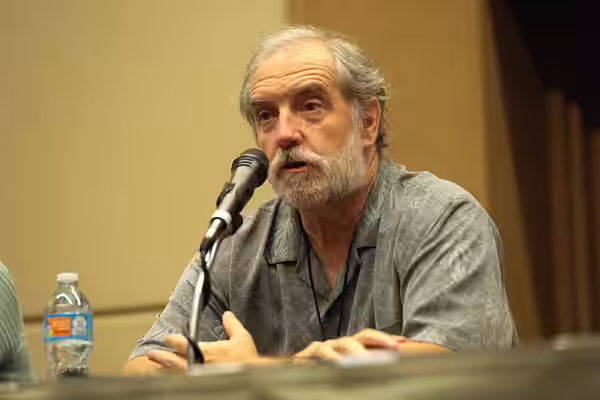 John Patrick Lowrie speaking with attendees at the 2017 Game On Expo, for "The Orange Box", at the Phoenix Convention Center in Phoenix, Arizona. Please attribu