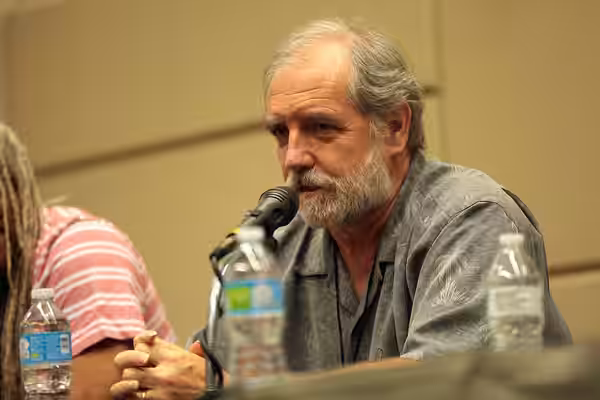 John Patrick Lowrie speaking with attendees at the 2017 Game On Expo at the Phoenix Convention Center in Phoenix, Arizona. Please attribute to Gage Skidmore if 