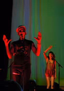Flickr Tags: Sufjan Stevens Concert Kansas City Uptown Theater October 17 10/17 2010 The Age of Adz Impossible Soul projection screen dancing sunglasses visor h