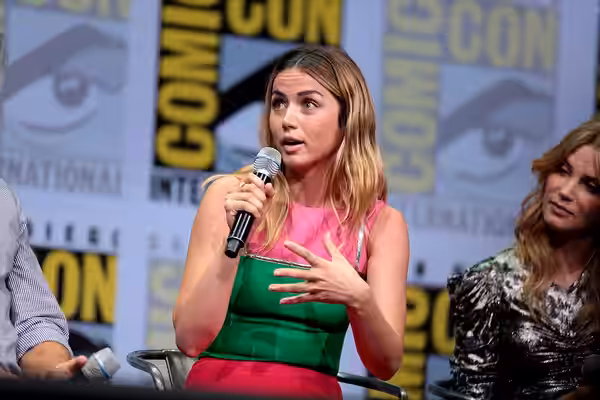 Ana de Armas speaking at the 2017 San Diego Comic Con International, for "Blade Runner 2049", at the San Diego Convention Center in San Diego, California. Pleas