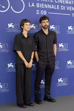 Rachel Szor, Yuval Abraham, directors, at 83rd Venice International Film Festival in Venice, Italy for the film NAZA. (2026)