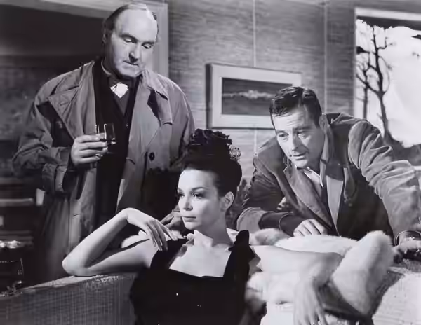 L. to R.: Maurice Denham, Lelia Goldoni and Robert Webber in Hysteria - American publicity still (cropped) (1965)