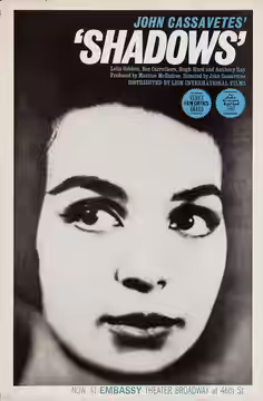 One sheet poster for the film Shadows (John Cassavetes, USA, 1959) (1961)