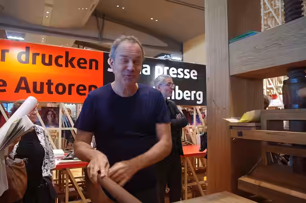 Frankfurter Buchmesse 2017. Zep druckt mit der Gutenbergpresse