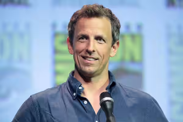 Seth Meyers speaking at the 2015 San Diego Comic Con International, for "Game of Thrones", at the San Diego Convention Center in San Diego, California. Please a