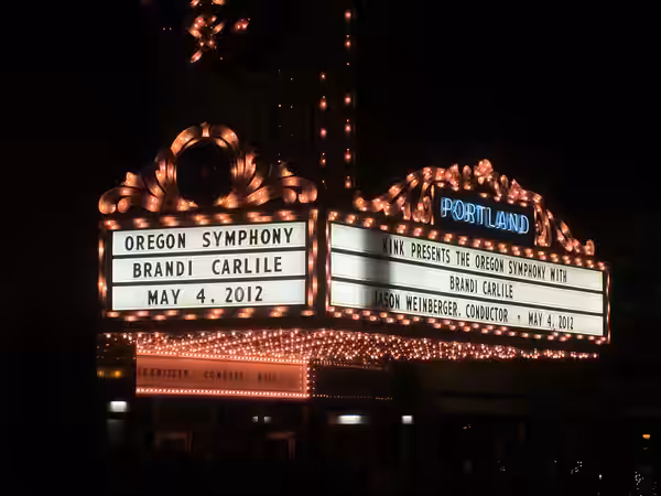 Brandi Carlile and the Oregon Symphony at the Arlene Schnitzer Concert Hall in Portland, Oregon in 2012