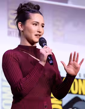 Christina Chong speaking at the 2025 San Diego Comic-Con International in San Diego, California.