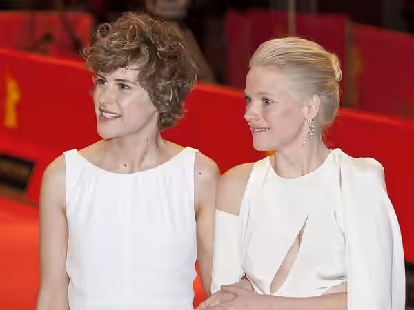 Actresses Carla Juri (Switzerland, left) and Laura Birn (Finland, right) after the European Shooting Stars Award Ceremony (2013)