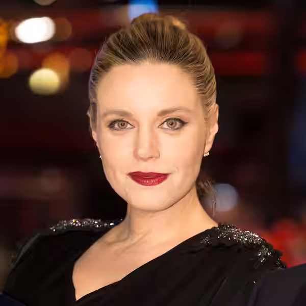 The producer and actress Carolina Bang presenting the movie The Bar at the Berlinale 2017
